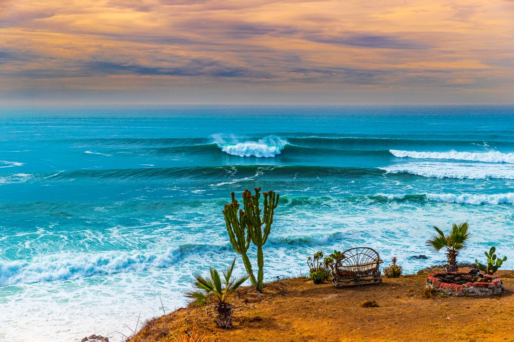 waves breaking in Baja Mexico, one of the best January surf destinations