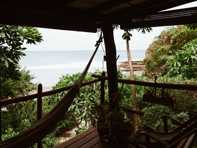 Costa Dulce surf retreat, hammocks overlooking the ocean