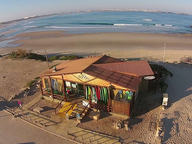 Overview shot of Danau Surf Center, one of the best Peniche surf camps